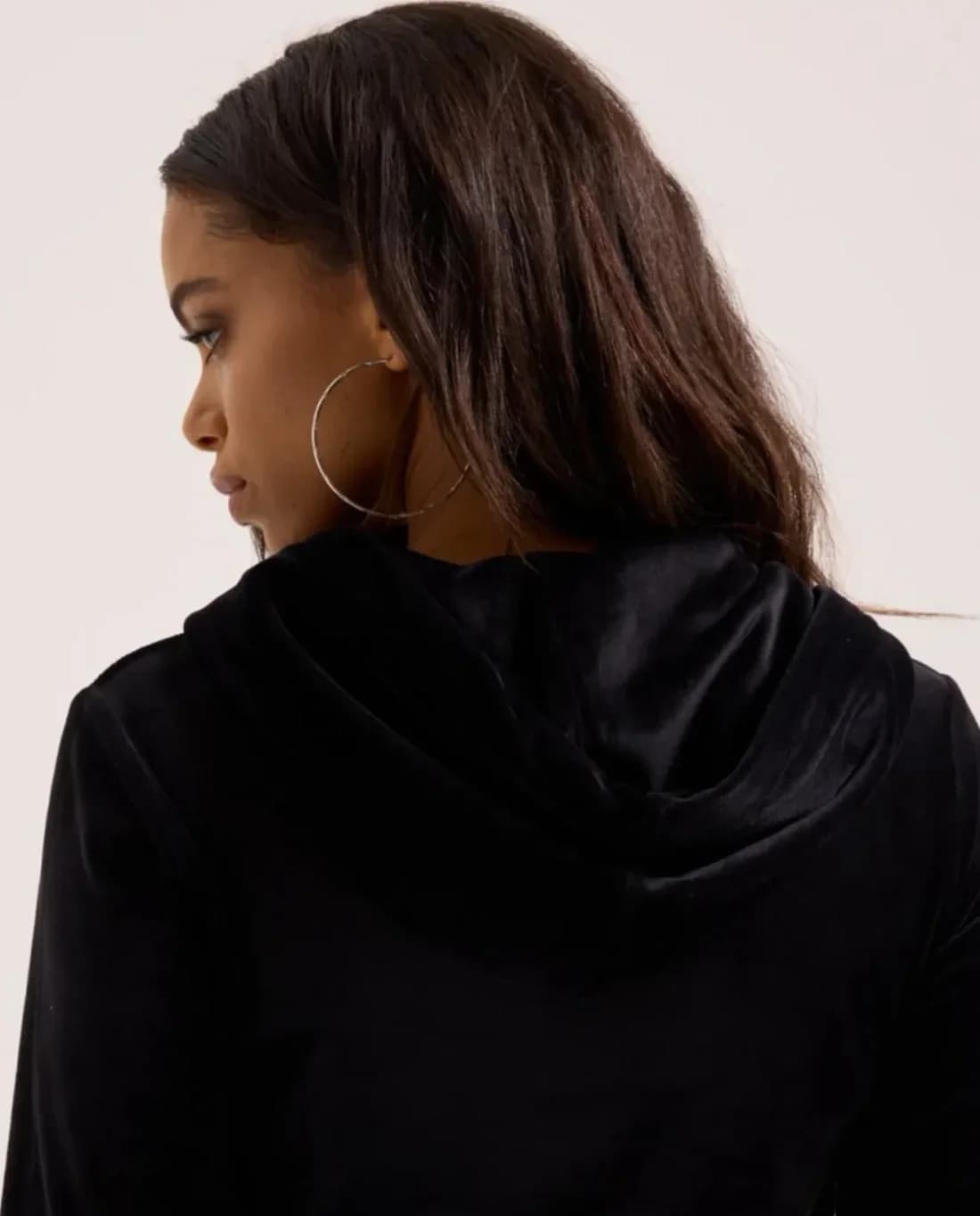 Veste velours à capuche, marron ou noir, vue 7